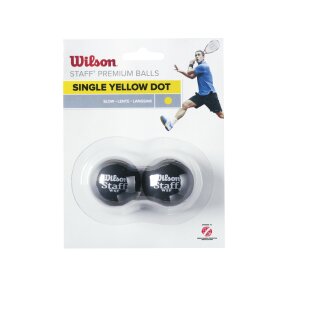 Wilson Staff Squash 2 Ball Yellow Dot x 2