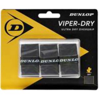 Dunlop ViperDry Overgrip Black x 3