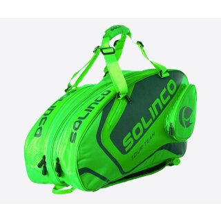 Solinco 6 Pack Tour Racquet Bag Full Black/Neon Green