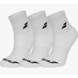 Babolat Quarter 3 Pairs Pack White tennis socks